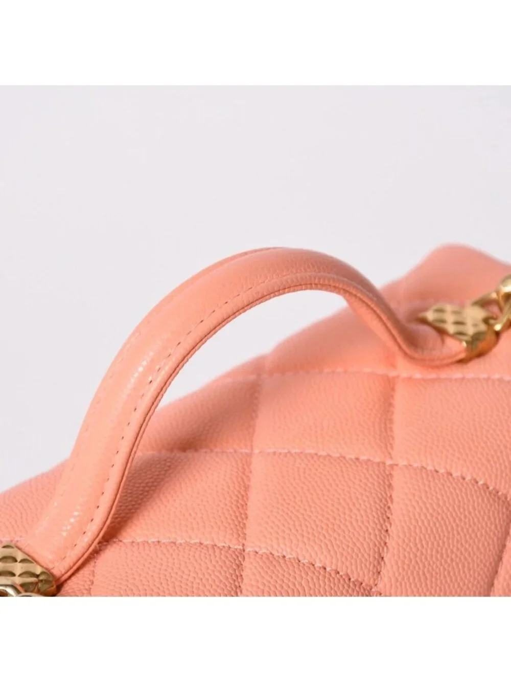 Chanel Vanity Chain Shoulder Bag 2-Way Base CC Logo Caviar Leather Pink